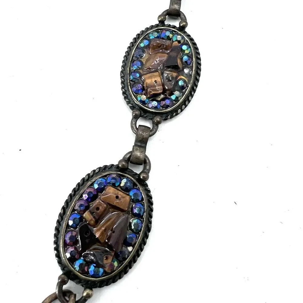 Bohemian Stone & Rhinestone Embellished Chain Belt Womens Small